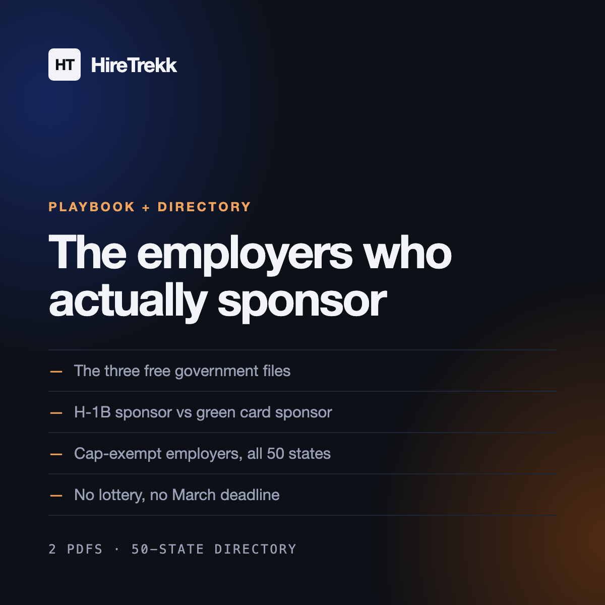 The Sponsorship Playbook + Cap-Exempt Directory
